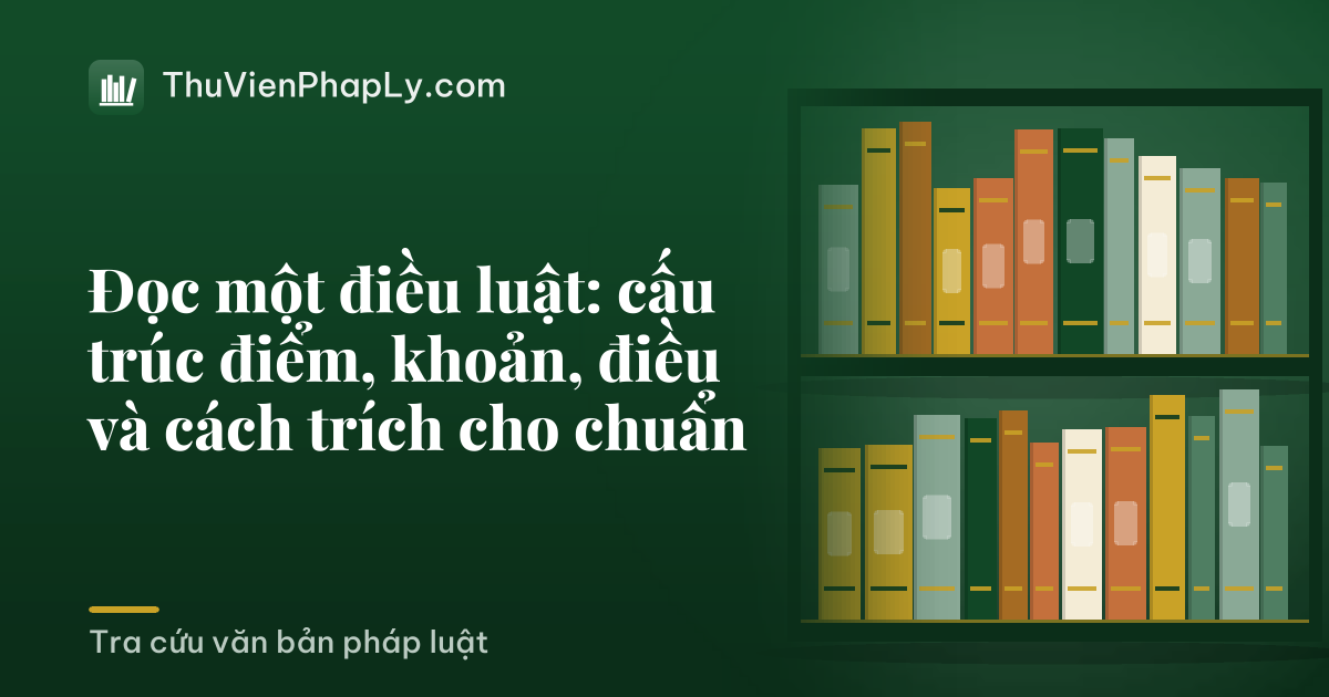 Đọc một điều luật: cấu trúc điểm, khoản, điều và cách trích cho chuẩn
